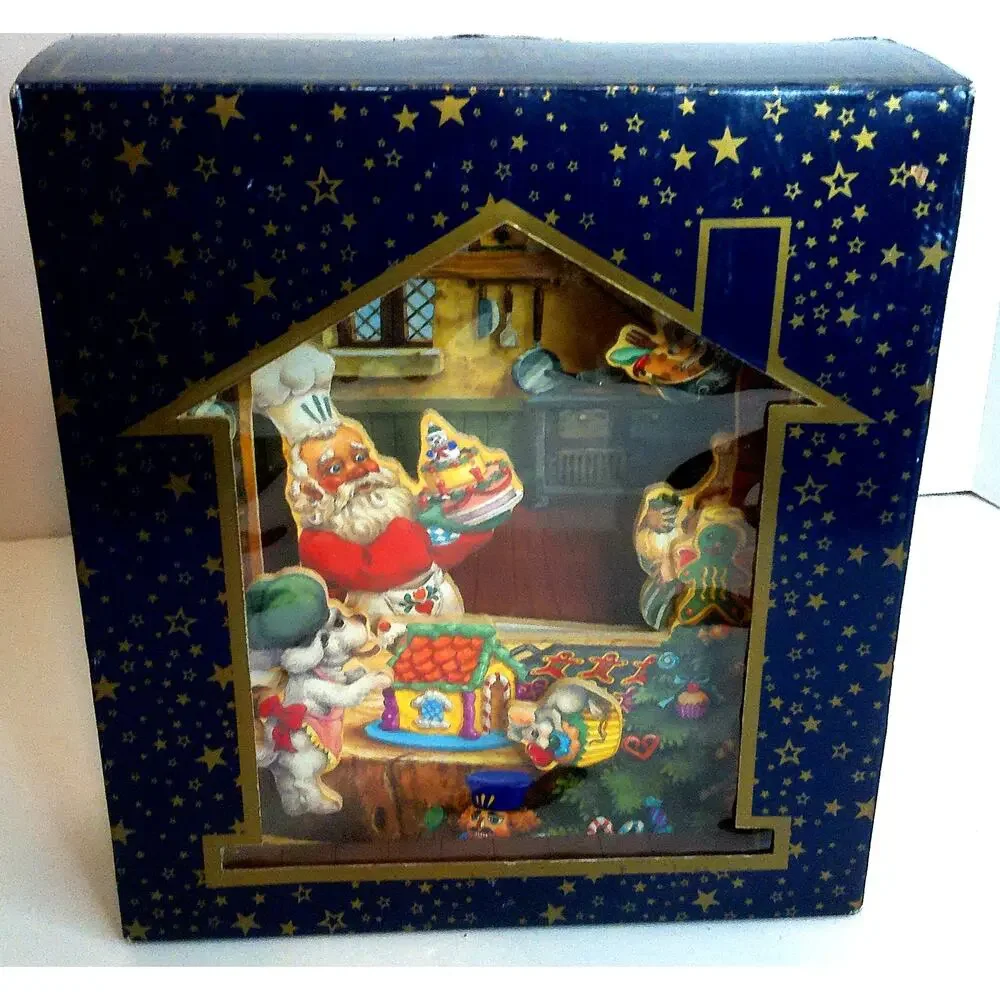 Vintage Fortunoff Musical Chef Santa Bakery Animated Christmas New